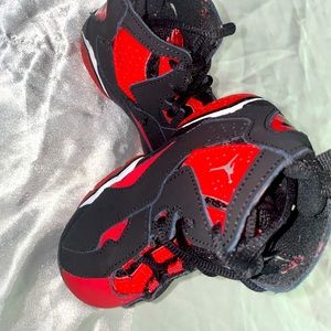Toddler Red and Charcoal Jordan Sneakers